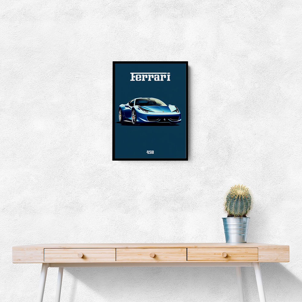 Ferrari 458 Blue 1 Poster