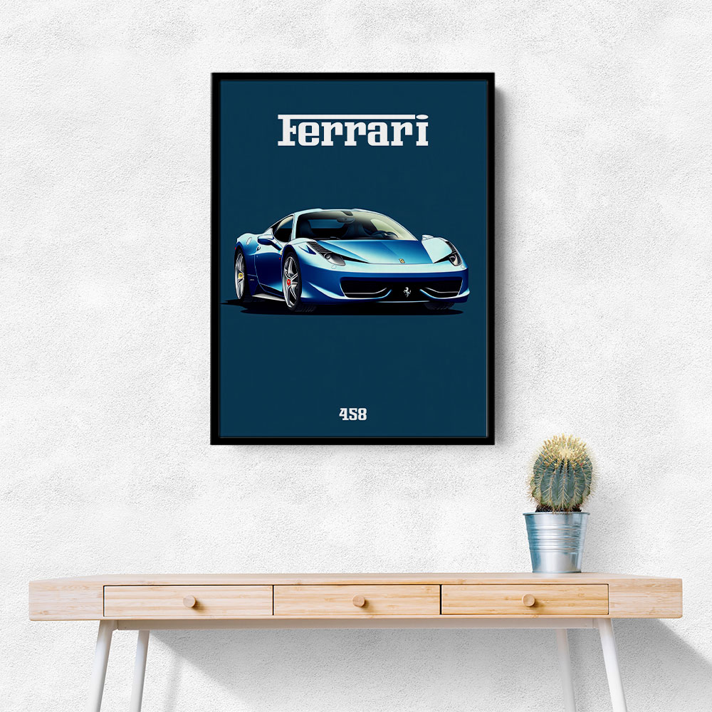 Ferrari 458 Blue 1 Poster