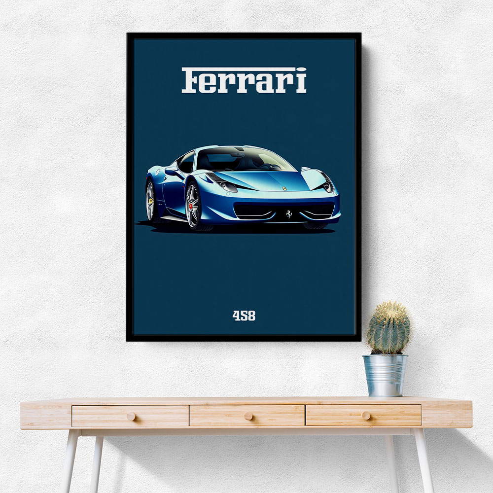 Ferrari 458 Blue 1 Poster