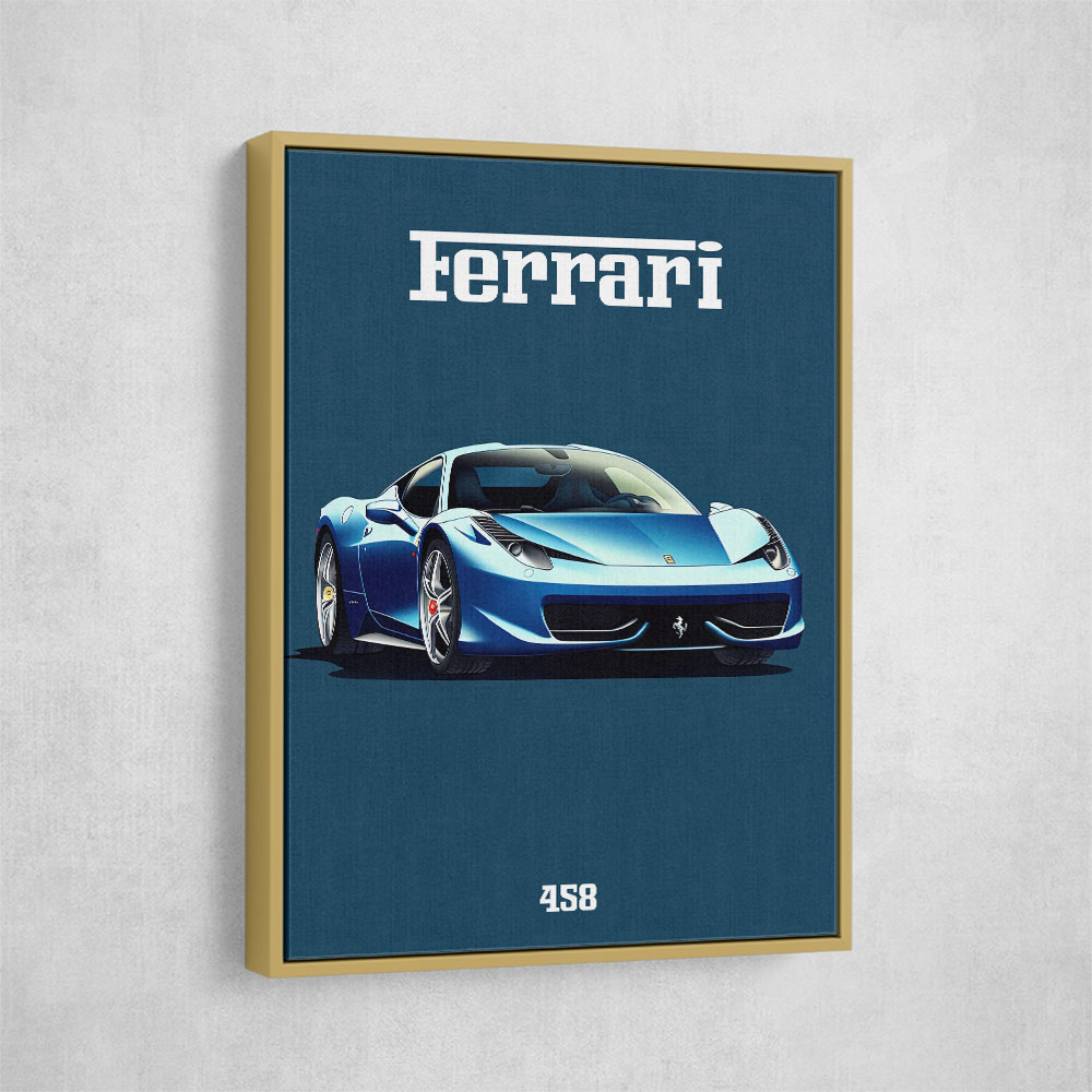 Ferrari 458 Blue 1 Poster