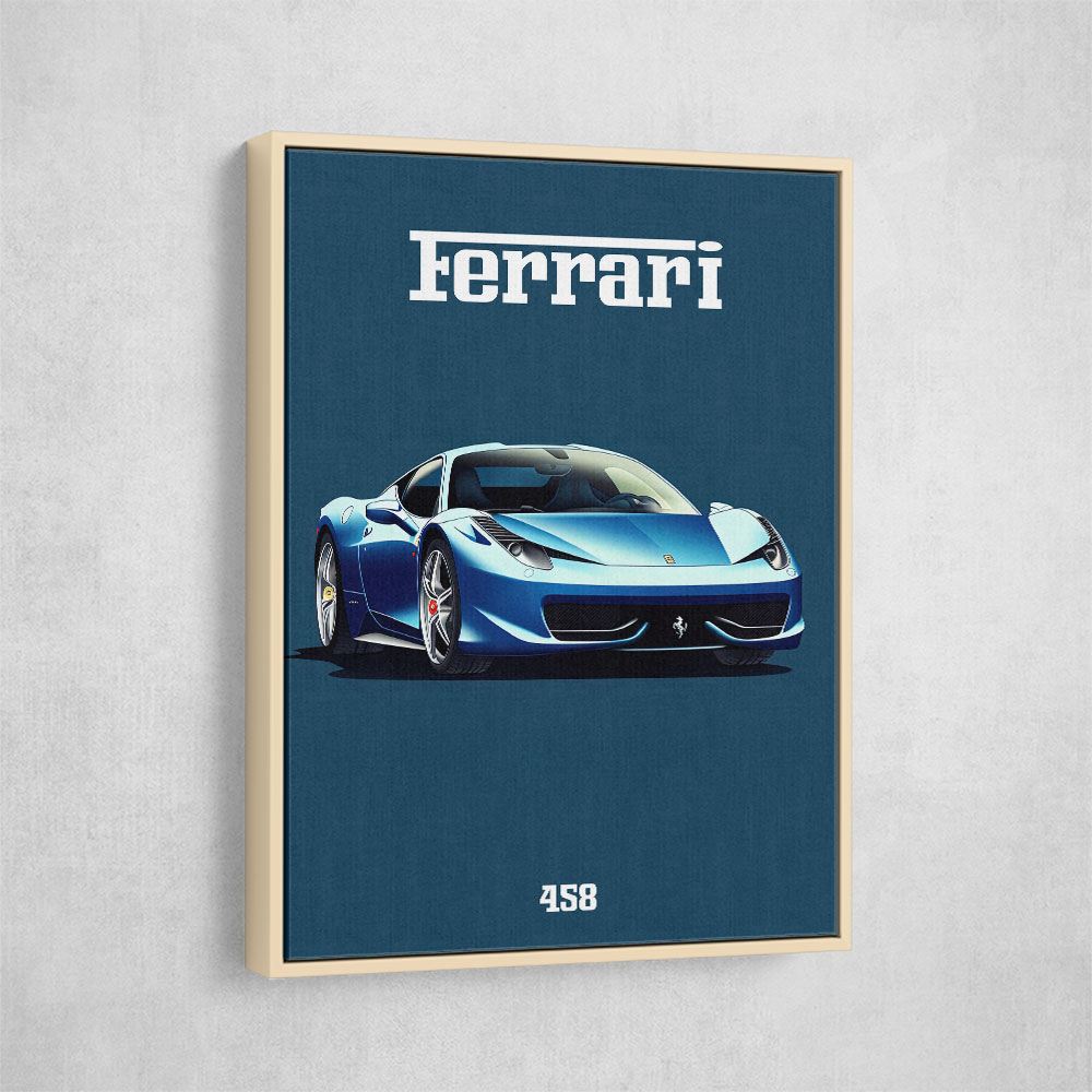 Ferrari 458 Blue 1 Poster