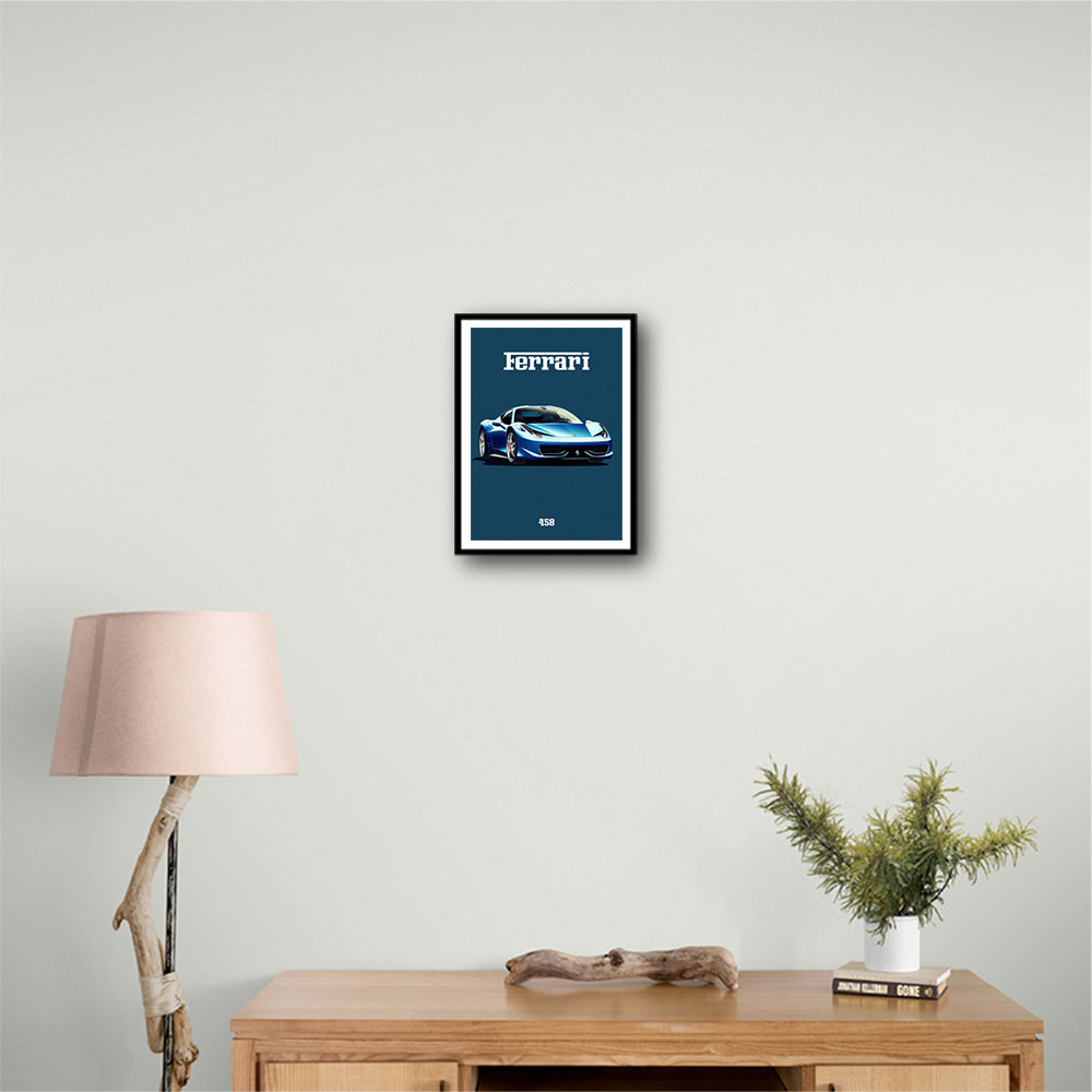 Ferrari 458 Blue 1 Poster