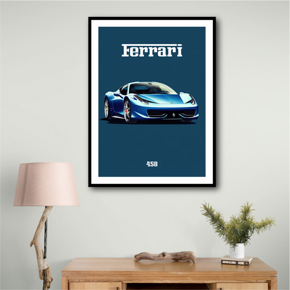 Ferrari 458 Blue 1 Poster