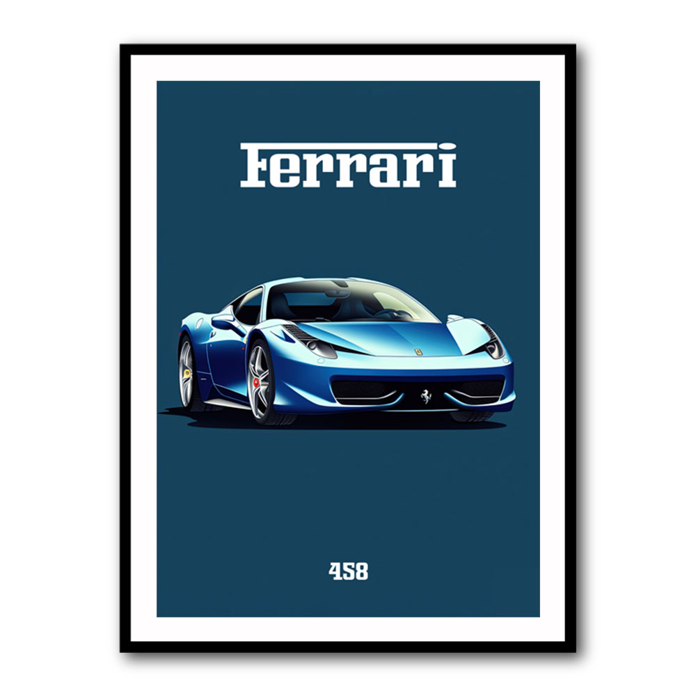 Ferrari 458 Blue 1 Poster