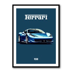 Ferrari 458 Blue 1 Poster