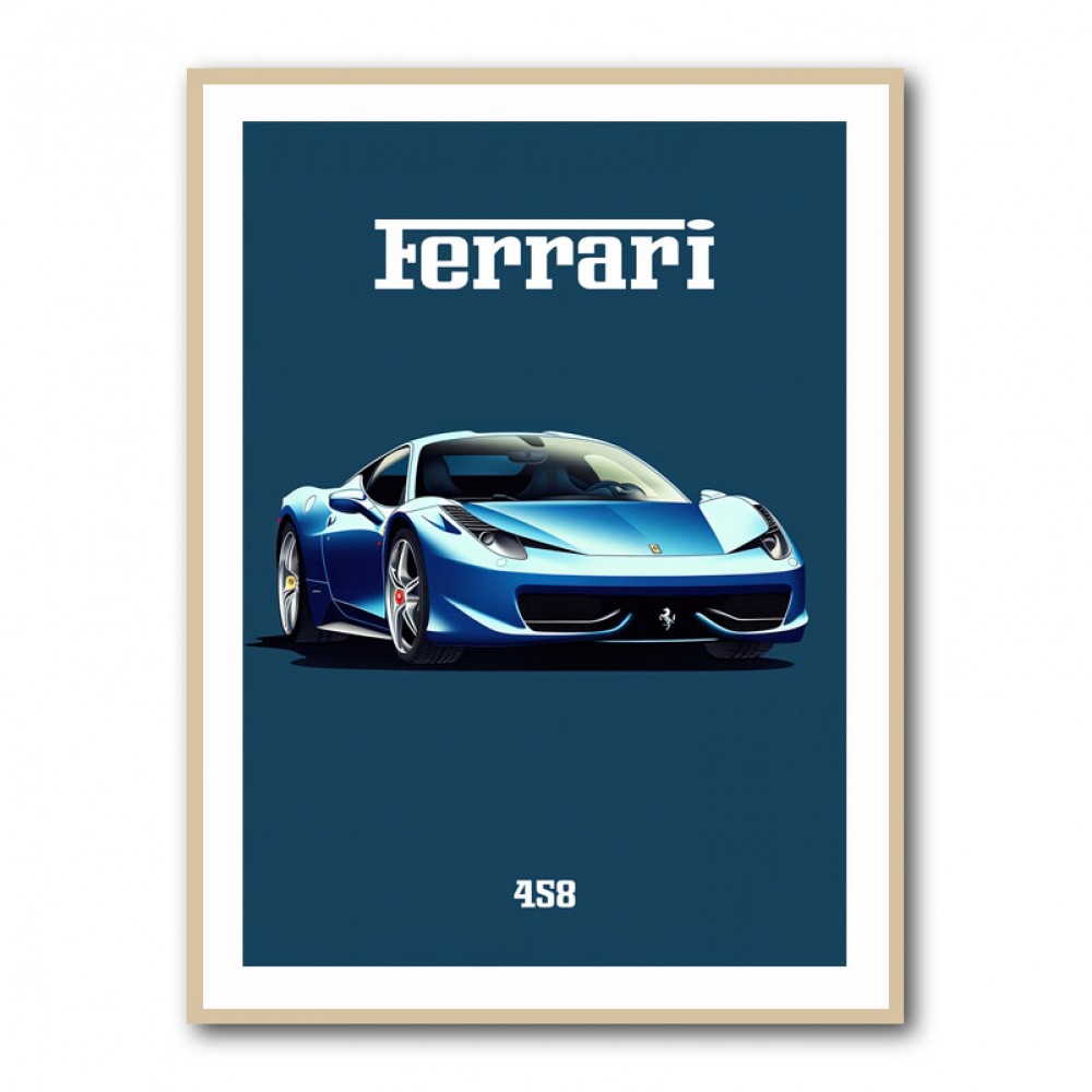 Ferrari 458 Blue 1 Poster