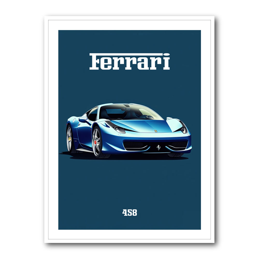 Ferrari 458 Blue 1 Poster