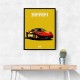 Ferrari 458 Red on Yellow Poster