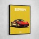 Ferrari 458 Red on Yellow Poster