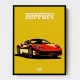 Ferrari 458 Red on Yellow Poster