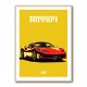 Ferrari 458 Red on Yellow Poster