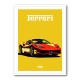 Ferrari 458 Red on Yellow Poster