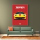 Ferrari 458 Yellow on Red Poster