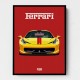 Ferrari 458 Yellow on Red Poster