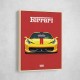 Ferrari 458 Yellow on Red Poster