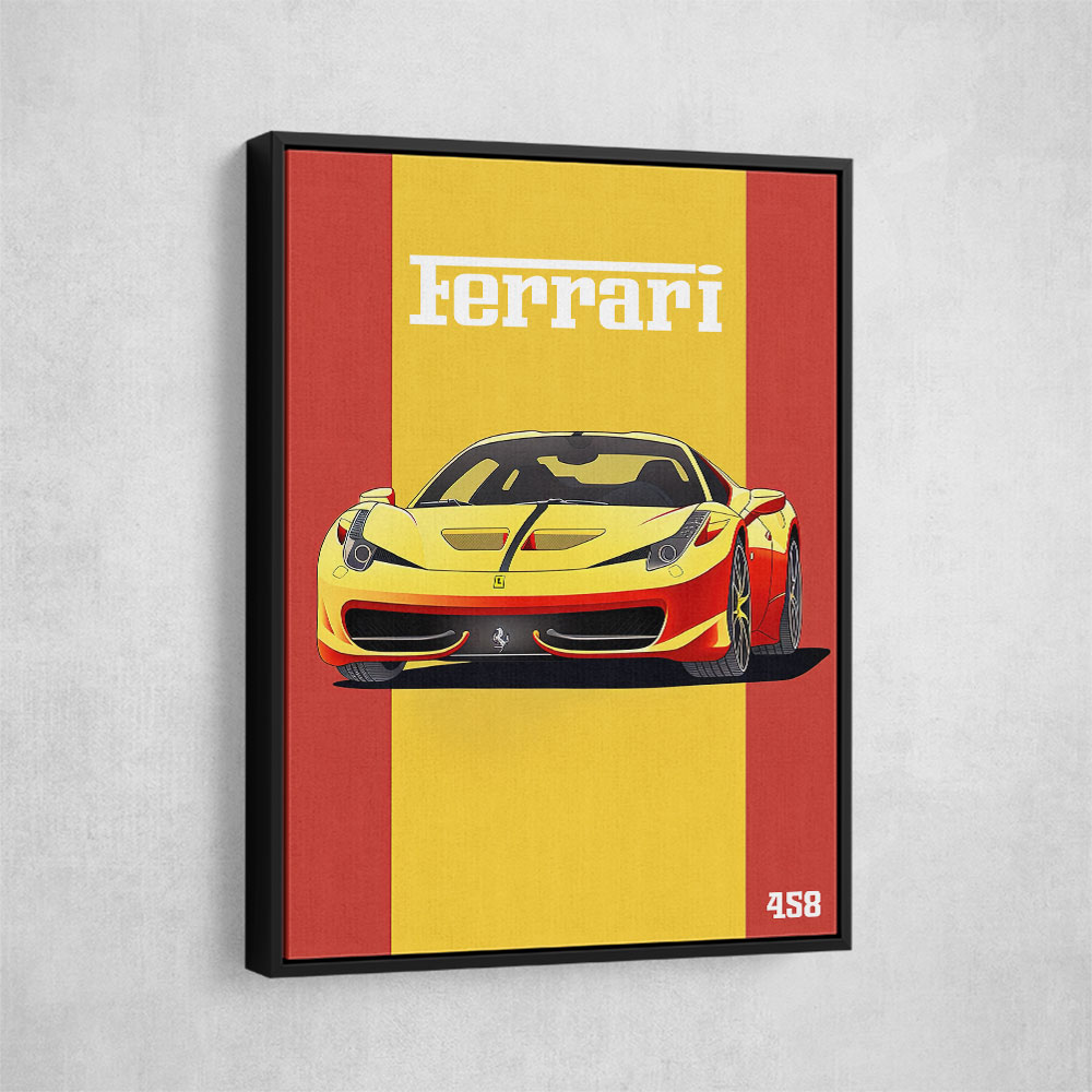 Ferrari 458 Yellow Poster