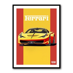 Ferrari 458 Yellow Poster