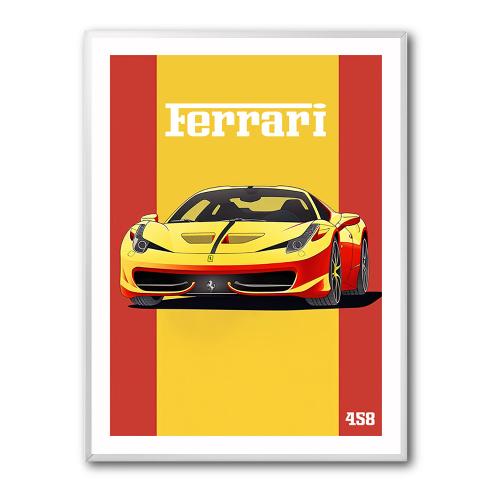 Ferrari 458 Yellow Poster