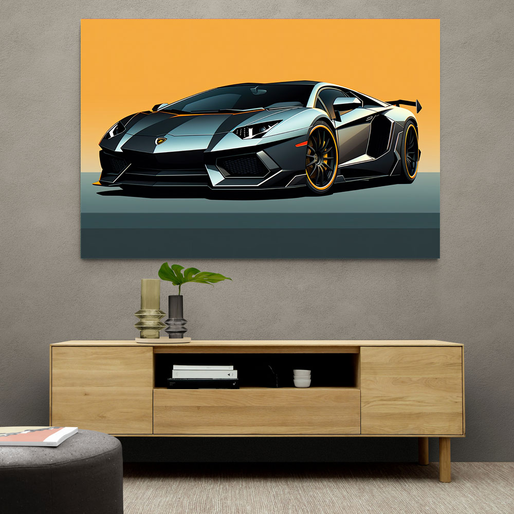 Lamborghini Aventador Sketch Wall Art