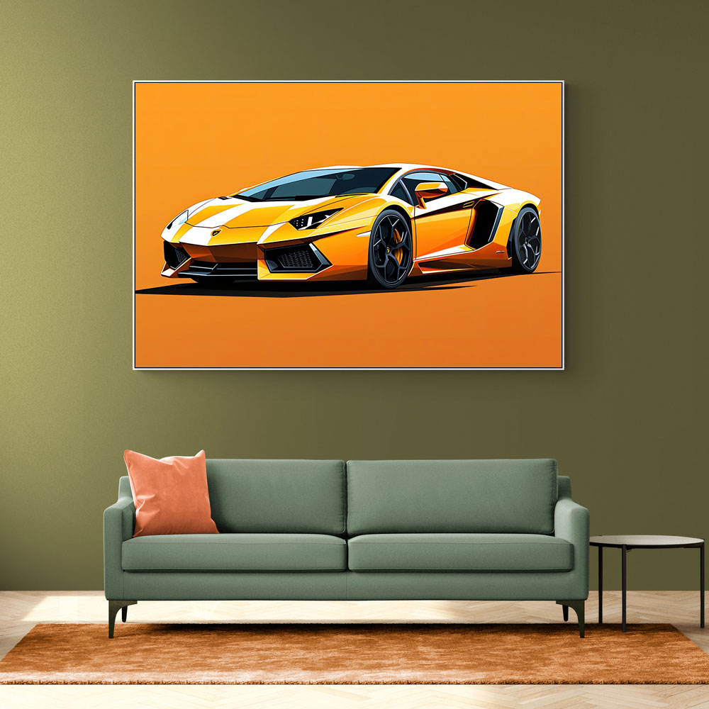 Lamborghini Aventador Yellow 2 Wall Art