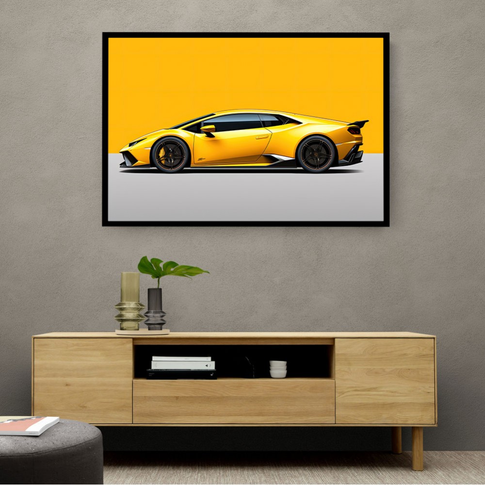 Lamborghini Huracan Yellow Wall Art