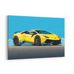 Lamborghini Huracan Yellow & Blue Wall Art