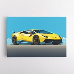 Lamborghini Huracan Yellow & Blue Wall Art