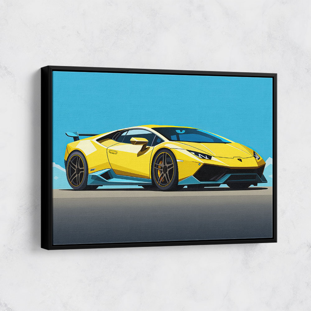 Lamborghini Huracan Yellow & Blue Wall Art