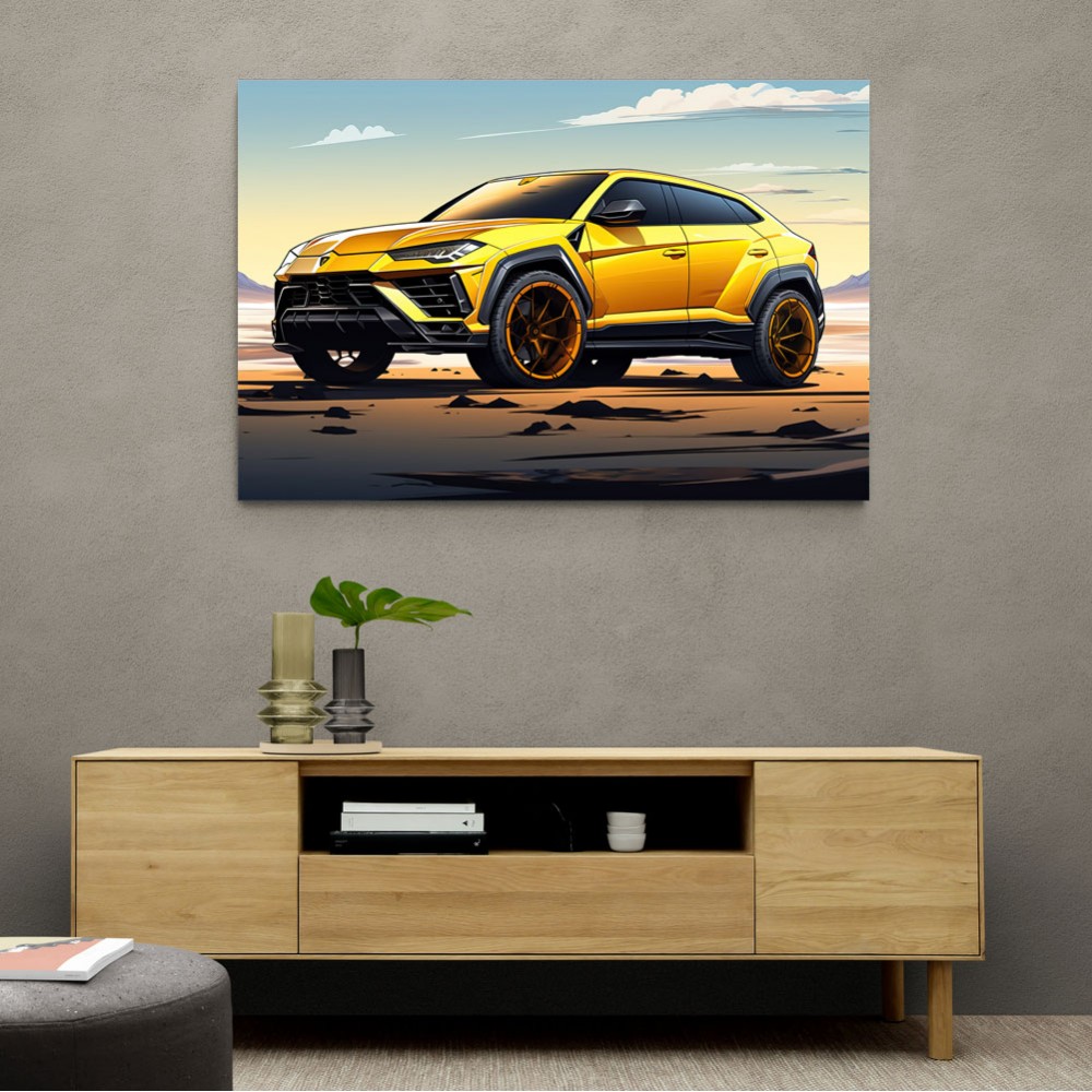 Lamborghini Urus Cartoon Style Wall Art