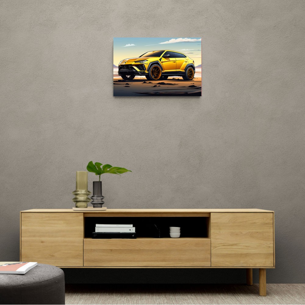 Lamborghini Urus Cartoon Style Wall Art