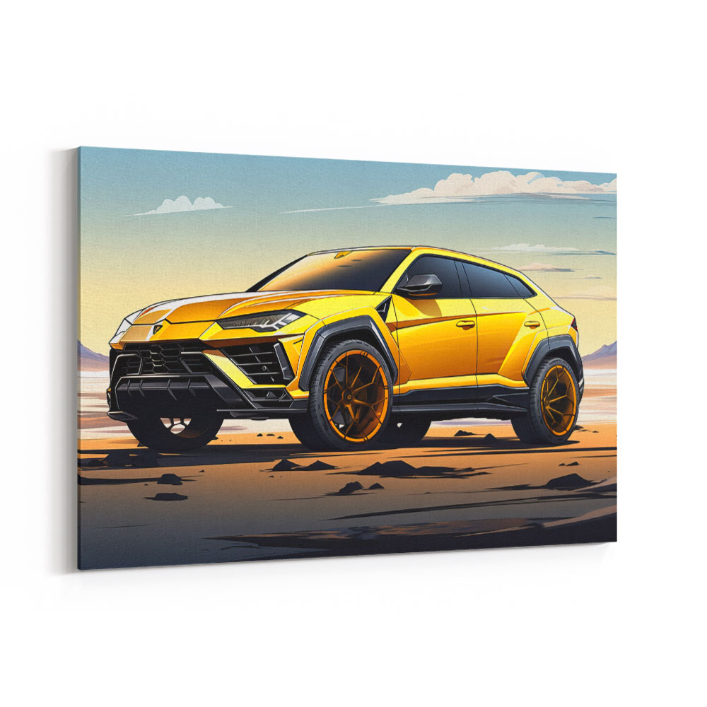 Lamborghini Urus Cartoon Style Wall Art