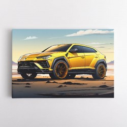 Lamborghini Urus Cartoon Style Wall Art