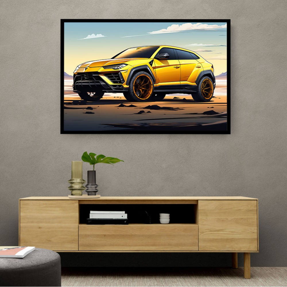 Lamborghini Urus Cartoon Style Wall Art