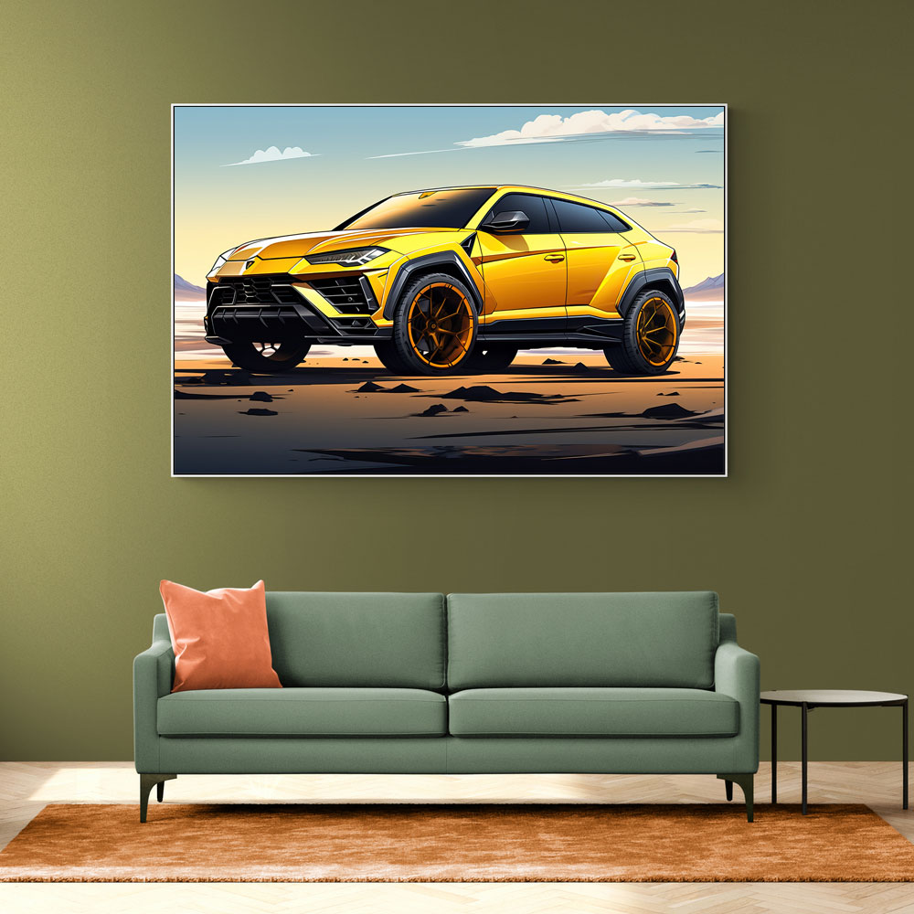 Lamborghini Urus Cartoon Style Wall Art