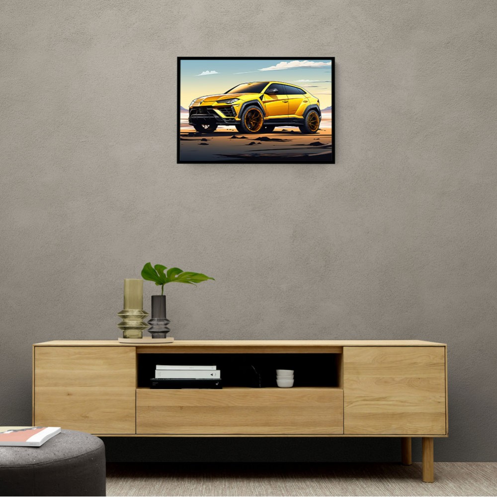 Lamborghini Urus Cartoon Style Wall Art