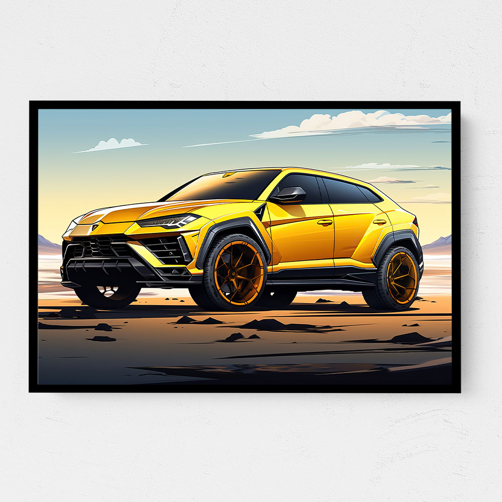 Lamborghini Urus Cartoon Style Wall Art