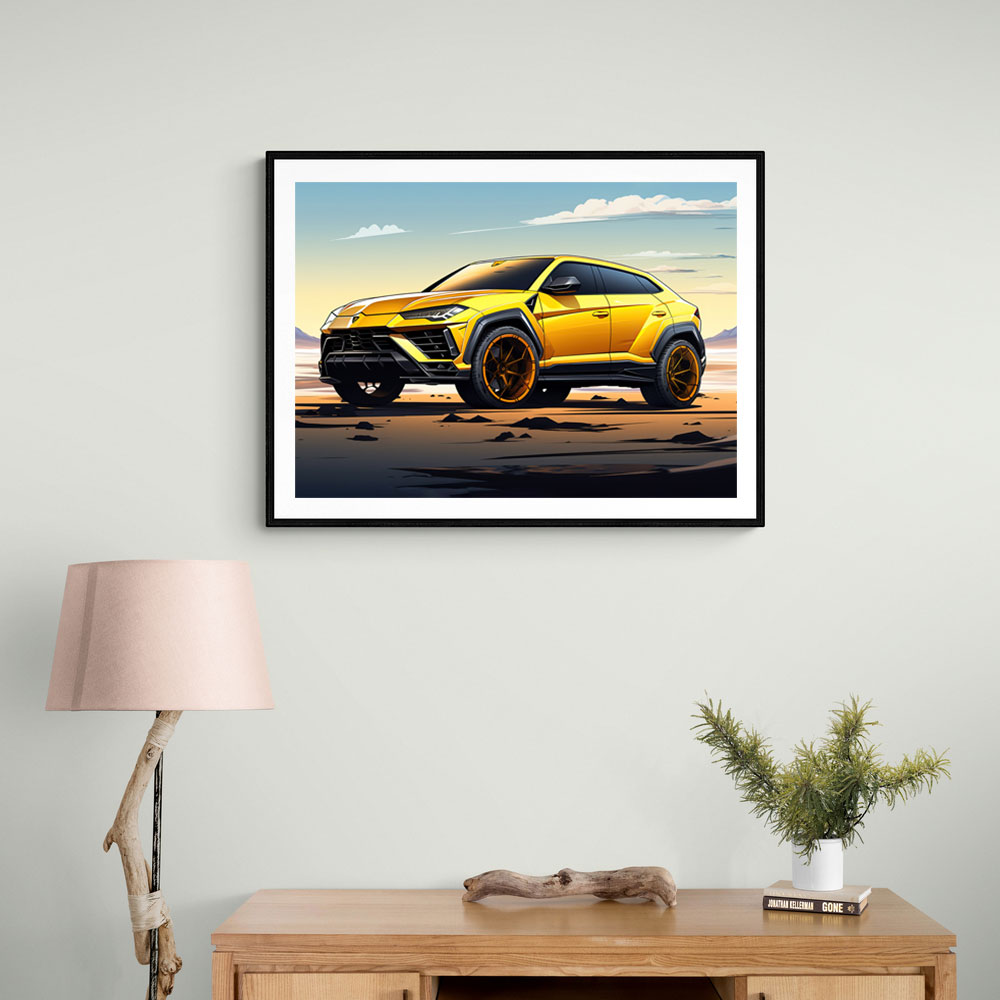 Lamborghini Urus Cartoon Style Wall Art