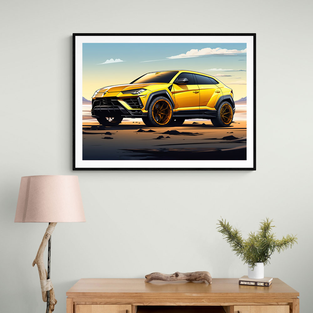 Lamborghini Urus Cartoon Style Wall Art