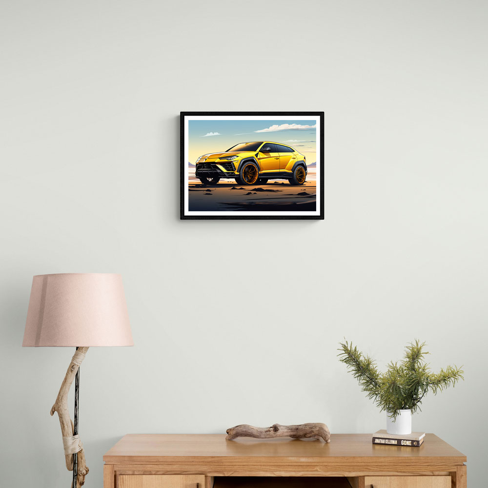 Lamborghini Urus Cartoon Style Wall Art