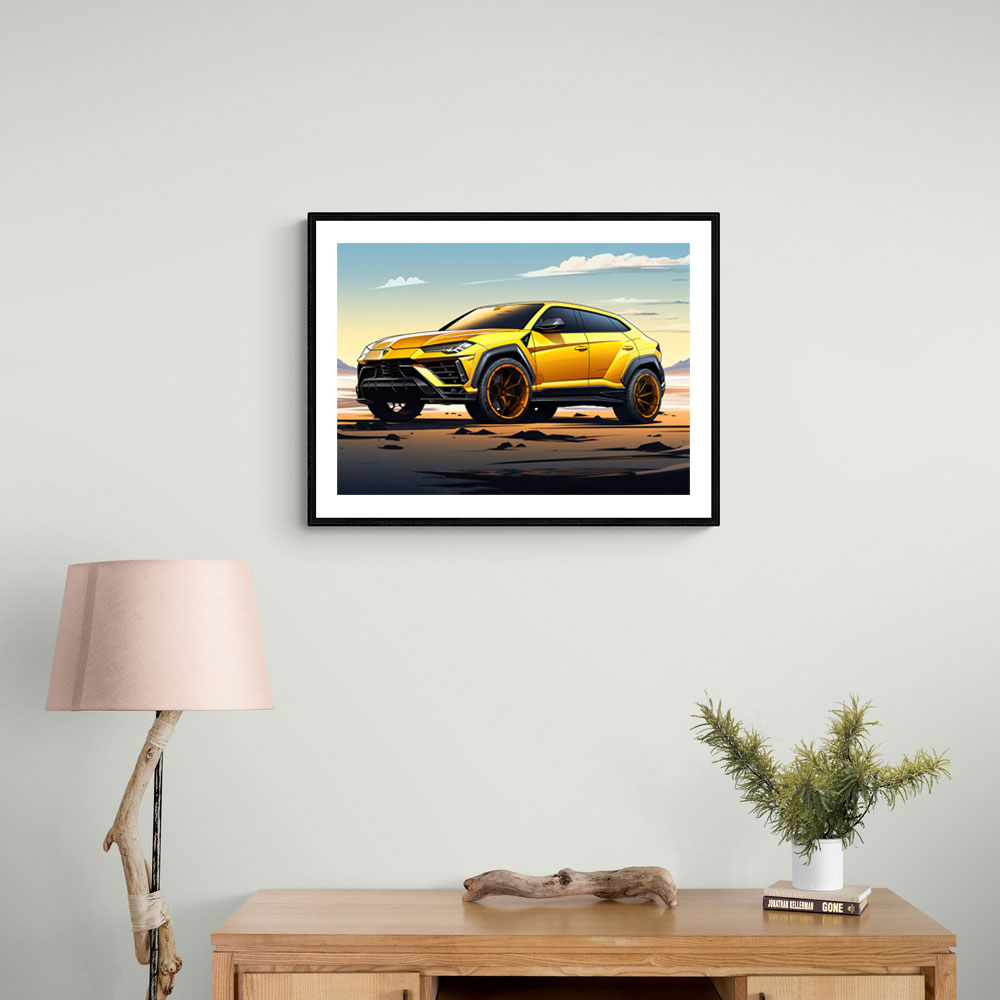 Lamborghini Urus Cartoon Style Wall Art