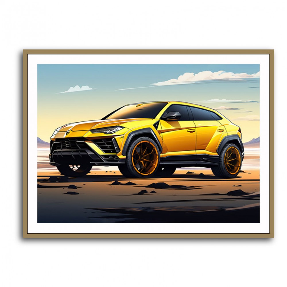 Lamborghini Urus Cartoon Style Wall Art