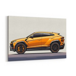 Lamborghini Urus Yellow Sketch Wall Art