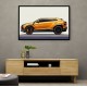 Lamborghini Urus Yellow Sketch Wall Art