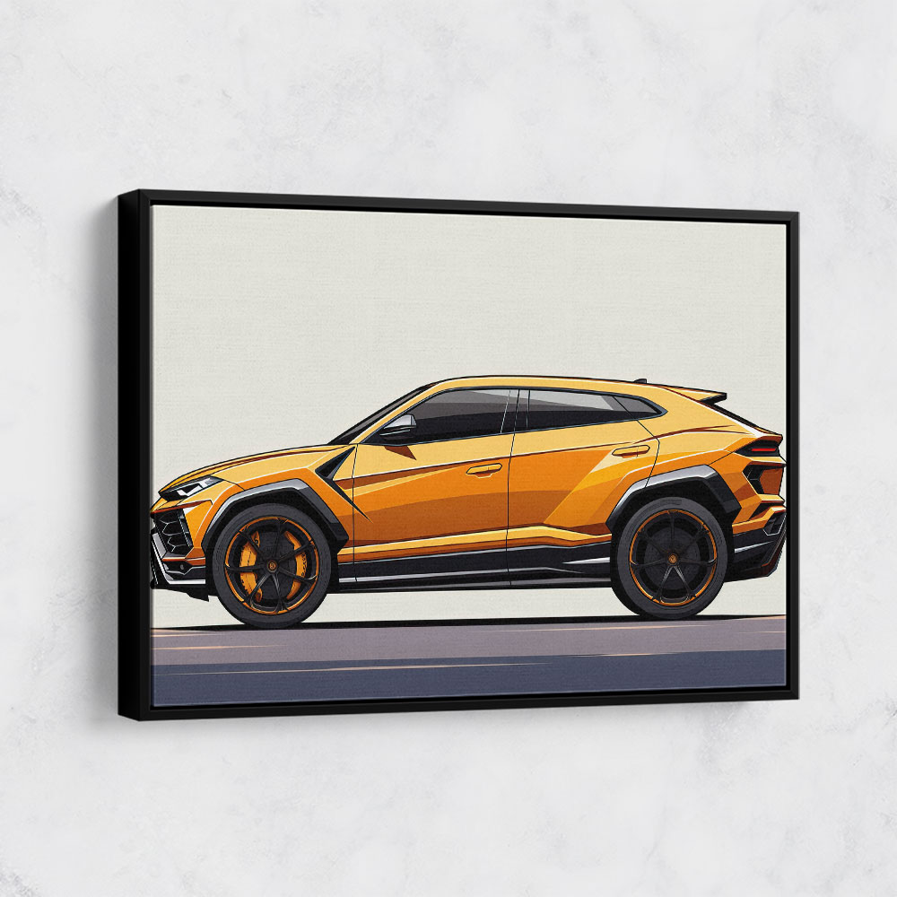 Lamborghini Urus Yellow Sketch Wall Art