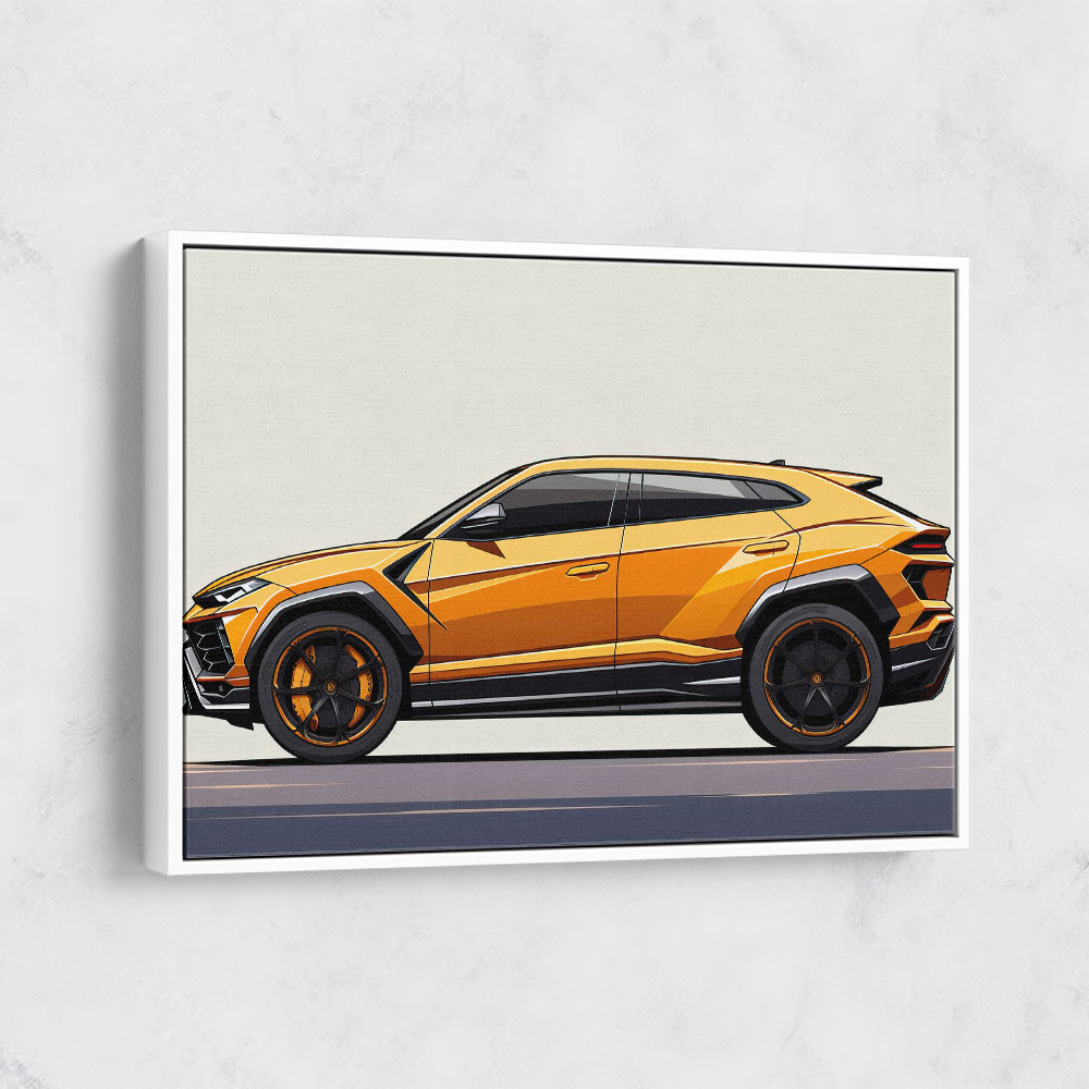 Lamborghini Urus Yellow Sketch Wall Art