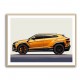 Lamborghini Urus Yellow Sketch Wall Art