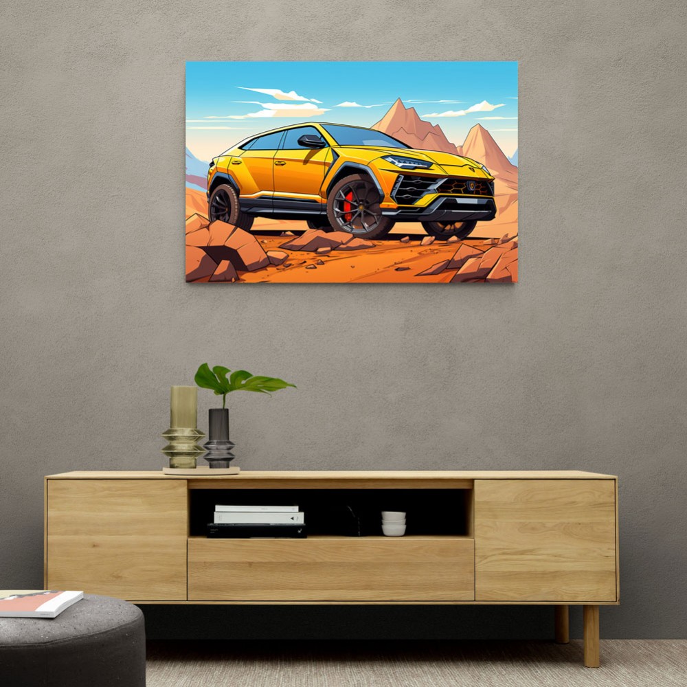 Lamborghini Urus Cartoon Style 2 Wall Art