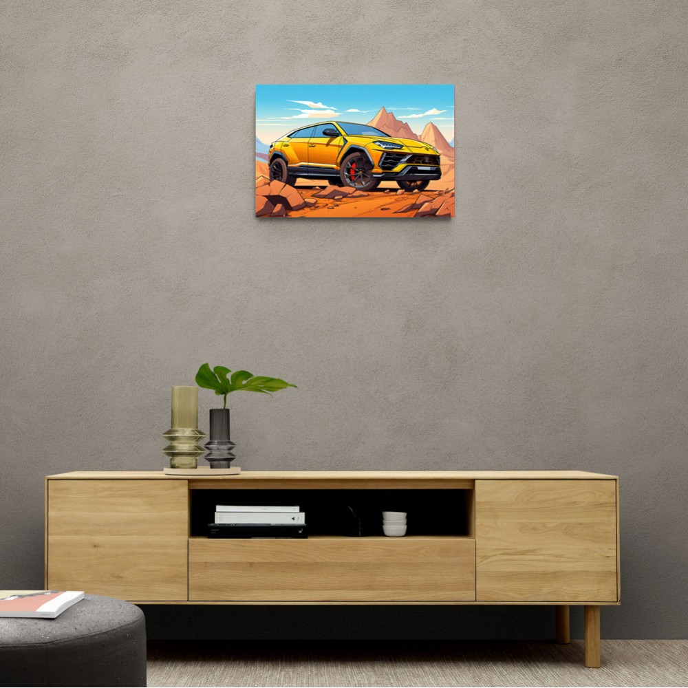 Lamborghini Urus Cartoon Style 2 Wall Art