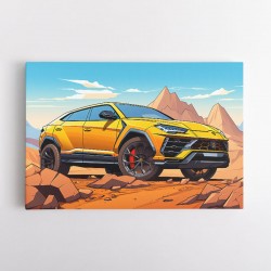Lamborghini Urus Cartoon Style 2 Wall Art