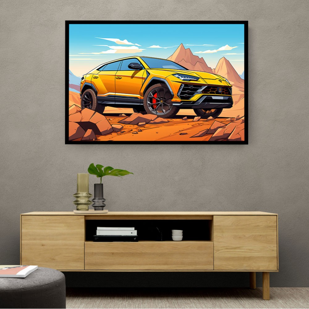 Lamborghini Urus Cartoon Style 2 Wall Art